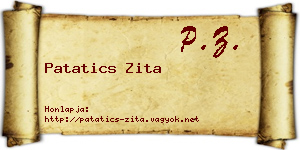 Patatics Zita névjegykártya